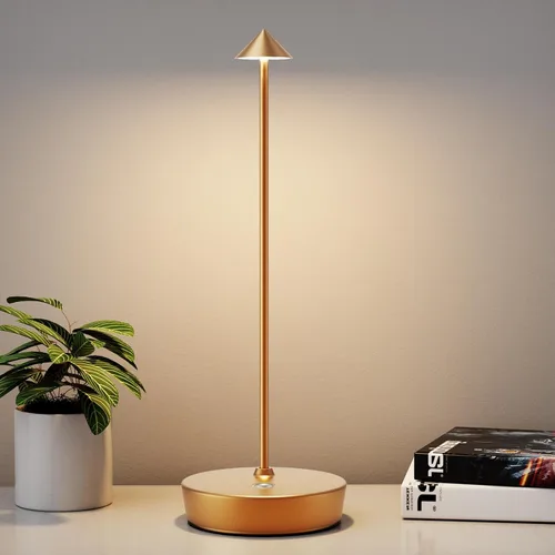 Vista 17 de Paquete de 2 lámparas de mesa inalámbricas recargables, batería LED portátil de 6000 mAh, lámpara de escritorio USB de metal, 3 niveles de luz