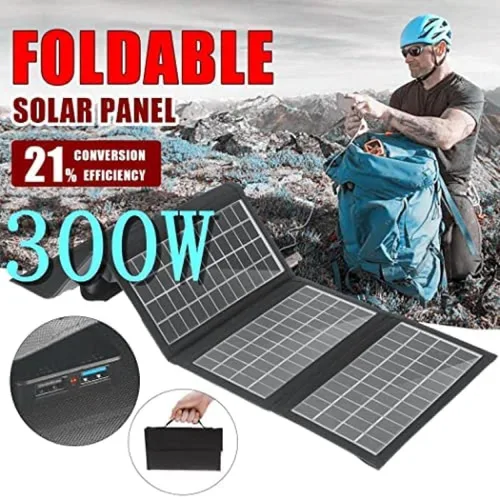 Vista 2 de Panel solar Paneles solares 300W Paneles solares monocristalinos Panel solar plegable portátil impermeable al aire libre plegable solar energía