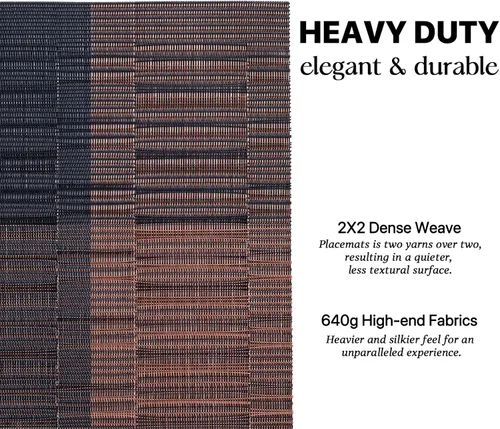 Vista 3 de LEXMORE Juego de 8 manteles individuales tejidos de vinilo/plástico para mesa de cocina, interior/exterior, lavables, manteles individuales lavables