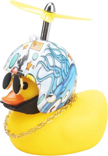 Vista 9 de wonuu Decoraciones de pato de goma para automóvil, lindos adornos de pato amarillo para tablero de instrumentos con hélice