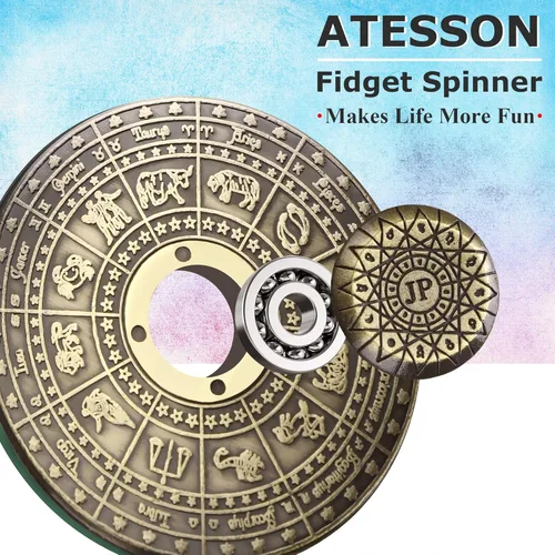 Vista 6 de ATESSON Fidget Spinner Juguete duradero de acero inoxidable con rodamientos de metal de alta velocidad EDC TDAH Hilandero de mano Juguetes