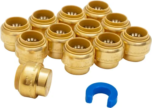 Vista 10 de SUNGATOR Tapa de extremo PEX de 1 pulgada, empuje para conectar, accesorios de plomería de latón sin plomo para cobre, CPVC, clip de desconexión