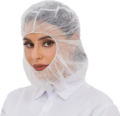 Vista 9 de ZMDREAM Disposable Hoods Bouffant Caps Full Face Hair Covers Polypropylene Hair Net Beard Cover Combo