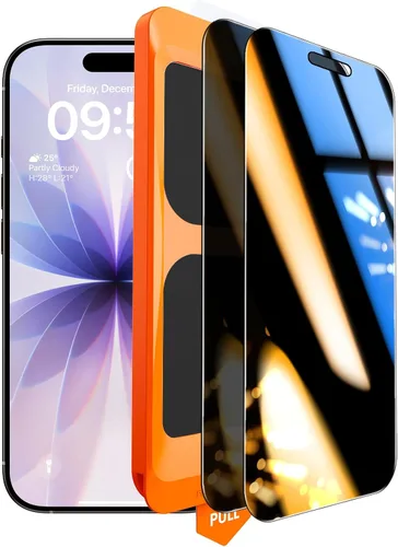 Vista 149 de TOCOL Protector de pantalla de privacidad para 15 Pro Max, 6.7 pulgadas, dureza 9H, grado militar, inastillable, vidrio templado HD, cobertura