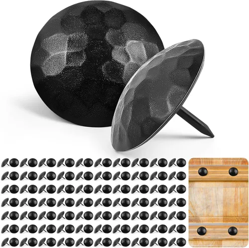 Vista 7 de 60 piezas de clavos de hierro grandes de 1 pulgada, clavos decorativos de hierro antiguos, adornos rústicos ornamentales para puertas de madera
