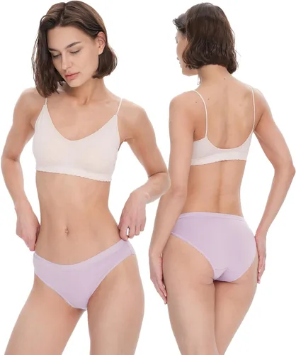 Vista 2 de BAMBOO COOL Ropa interior de bikini para mujer, bragas hipster, suaves, elásticas, transpirables, paquete de 5