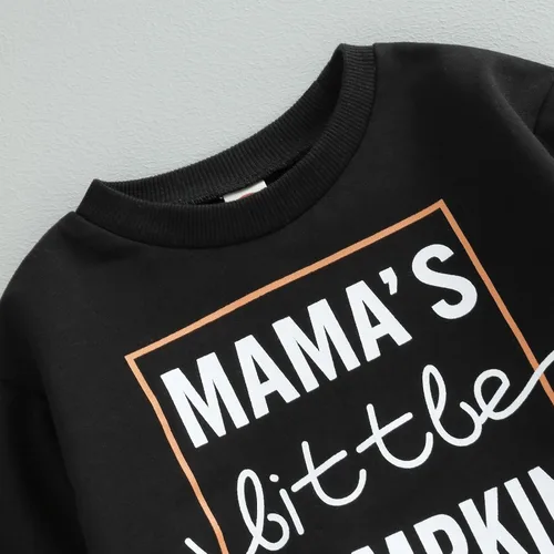 Vista 4 de Conjunto de sudadera con estampado de rugby para el día del partido de fútbol y rugby, conjunto de pantalones elásticos para bebé