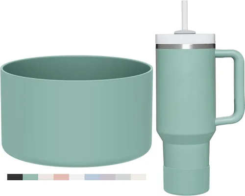 Vista 12 de Affute Funda protectora de silicona para Stanley Quencher H2.0 de 40 onzas y IceFlow Flip 20 oz 30 oz e hydroflask 12-24 oz, funda antideslizante