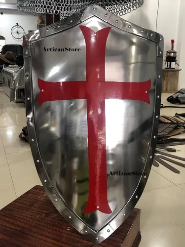 Vista 2 de ARTIZANSTORE Protector medieval de armadura templaria guerrero cruzado protector de juego de rol
