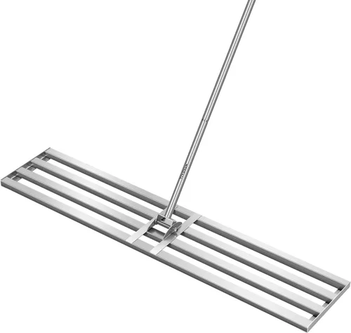 Vista 8 de VIVOSUN Rastrillo nivelador de césped de 30", 30" x 10" x 78" Nivelador de césped de acero inoxidable resistente con mango largo ajustable de 7 pies