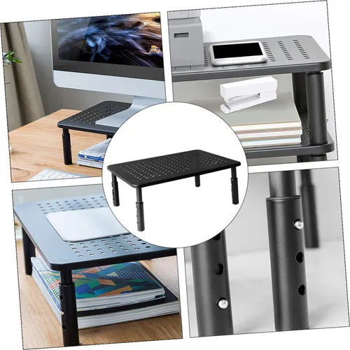 Vista 3 de NOLITOY Sturdy PC Monitor Stand Riser with Non-slip Legs for Desk Storage Shelf Easy Assembly Black Display Lift for Comfortable Viewing and Office