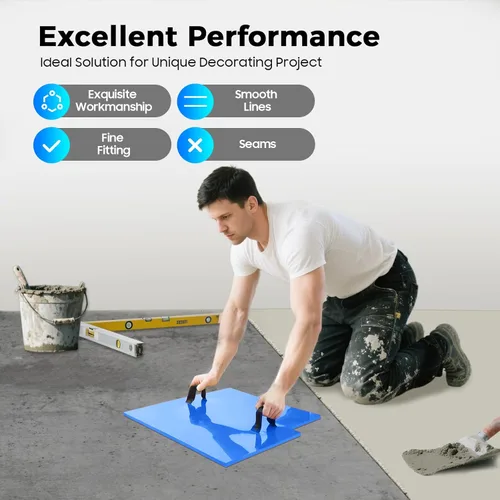 Vista 5 de TFCFL Juego de 4 alfombrillas para sellos de hormigón, 24 x 24 pulgadas, pizarra de textura de hormigón, alfombrilla de textura de hormigón