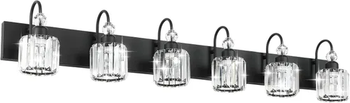 Vista 12 de Ralbay Moderna lámpara de tocador de baño, accesorio de pared de cristal de 2 luces para baño