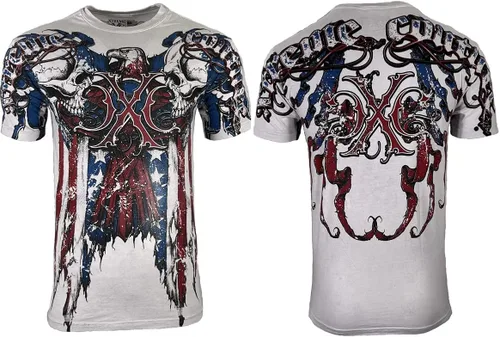 Vista 2 de Xtreme Couture by Affliction - Camiseta para hombre, diseño patriota, color blanco