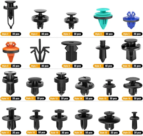 Vista 3 de GOOACC Surtido de 680 clips de retención de empuje para automóvil y sujetadores automáticos, 22 tamaños más populares, remaches de parachoques