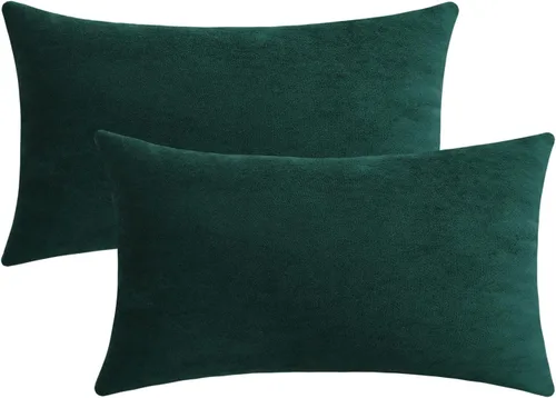 Vista 32 de Jeneoo - Fundas de almohada decorativas rojas brillantes de chenilla suave, fundas de cojín cómodas y sólidas para sofá de sala de estar