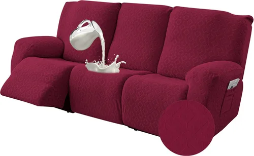 Vista 41 de Gennia - Funda impermeable para silla reclinable, fundas elásticas para sofá reclinable con bolsillos, fundas lavables para sillón reclinable Lazy