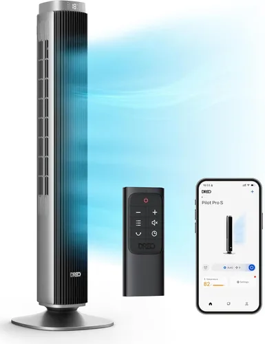 Dreo - Ventilador de torre para dormitorio, ventilador oscilante de pie con flujo de aire de 40 pies, silencioso de 25dB, 12 velocidades, velocidad