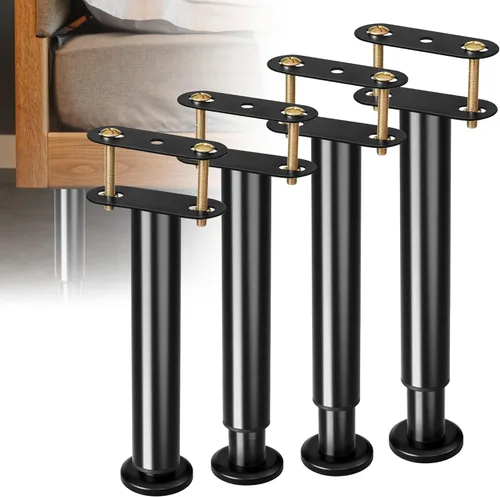 Vista 11 de ZhouDaShu Marco de cama de altura ajustable con patas de soporte central de repuesto con base más ancha, kit de refuerzo de cama para listones