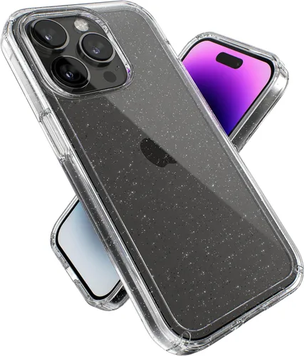 Vista 11 de Speck Funda transparente para iPhone 14 Pro - Protección contra caídas, funda delgada de doble capa resistente a arañazos para iPhone 14 Pro de 6.1