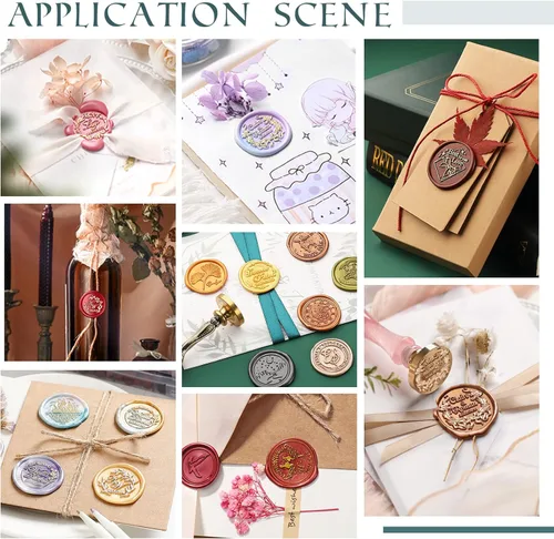 Vista 2 de PH PandaHall Sello de cera de brújula, sello retro vintage para adornar sobres, invitaciones de boda, embalaje de regalo