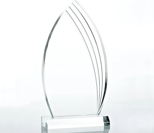 Vista 5 de Baudville Trofeo grabado - Forma de pico con detalles cincelados - Acrílico contemporáneo transparente