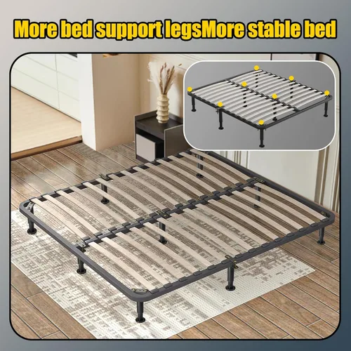 Vista 7 de ZhouDaShu Marco de cama de altura ajustable con patas de soporte central de repuesto con base más ancha, kit de refuerzo de cama para listones