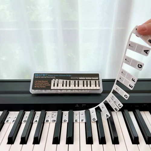 Guía de notas de piano para principiantes, etiquetas extraíbles para notas de teclado de piano para aprender, tamaño completo de 88 teclas, hechas