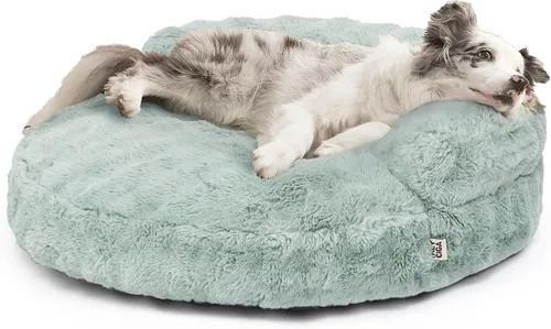 Vista 33 de EHEYCIGA Sofá cama suave para gatos de interior, cama extra pequeña esponjosa para perros con funda extraíble lavable, sofá para mascotas, Negro