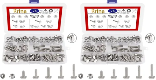 Vista 6 de Kit surtido de 80 piezas de tuerca de tornillo deslizante con ranura en T de cabeza de martillo, para perfil de aluminio estándar europeo