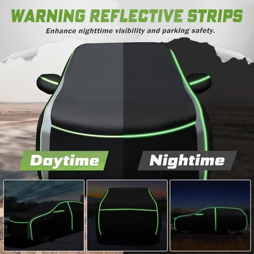 Vista 7 de Mixsuper Liner Funda para coche para BMW X3 2003-2026, 7 capas, funda impermeable para coche, accesorios para X3 con puerta con cremallera, tiras