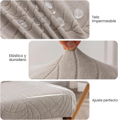 Vista 4 de Genina Juego de 4 fundas impermeables para sillas de comedor Parsons