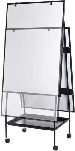 Vista 2 de MasterVision Estación de creación de caballete de pizarra blanca de borrado en seco magnético de doble cara ajustable de altura ajustable de 40 x 30