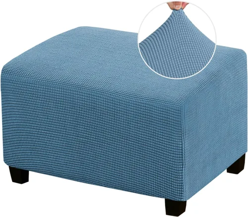 Vista 27 de Funda Otomana Elástica Fundas para Otomana Cuadradas para Sala de Estar Taburete Reposapiés Fundas Elásticas para Adaptarse al Reposapiés Otomano