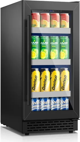 Vista 11 de Refrigerador de vino de 11 pulgadas debajo del mostrador, refrigerador de vino de 12 botellas, mini bodega incorporada/independiente con puerta