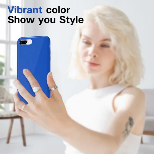 Vista 188 de Svanove para iPhone 7 Plus/ 8 Plus, funda de silicona, de goma suave brillante y gel de jey lindo, funda protectora de plástico simple y lisa