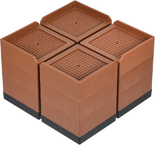 Vista 21 de uxcell Elevadores de muebles de 4.3 pulgadas, 4 elevadores de cama rectangulares ajustables para extensor para cama, escritorio, sofá, mesa, soporte