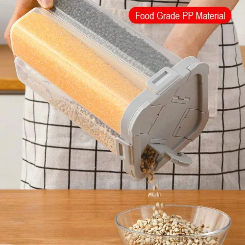 Vista 2 de WINIAER Recipiente hermético para almacenamiento de cereales, transparente de 2.3 L, recipiente hermético para almacenamiento de alimentos de cocina