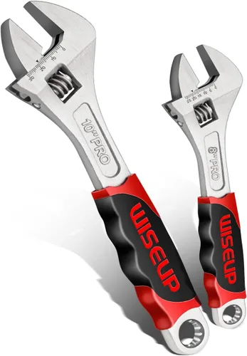 Vista 10 de WISEUP Llave ajustable de 8 pulgadas profesional Cr-V forjada con llaves de agarre antideslizantes, juego de herramientas manuales pequeñas