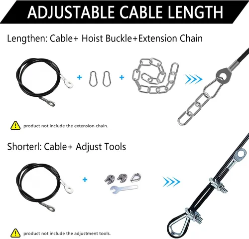 Vista 5 de Fitness Pulley Cable, Gym Replacement Cable Heavy Duty Steel Wire Rope Fitness Cable Pulley System Attachments Home Gym Machine Equipment Workout