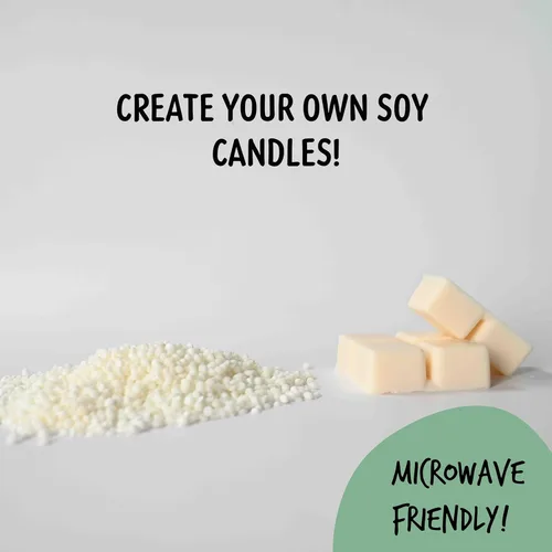 Vista 3 de American Soy Organics - Cuentas de cera de soja Freedom de 1 libra para hacer velas - Cuentas de cera para microondas - Suministros prémium