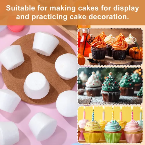 Vista 5 de Gadpiparty 20 modelos de magdalenas de espuma, reutilizables, bricolaje, decoración de pasteles, exhibición de pasteles falsos para bodas, fiestas