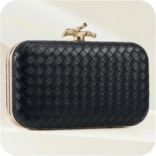 Vista 18 de CHUNLI Clutch Purses for Women Evening/Wedding Chic Woven Bag Formal PU Leather Purse Designer Handbags for Women