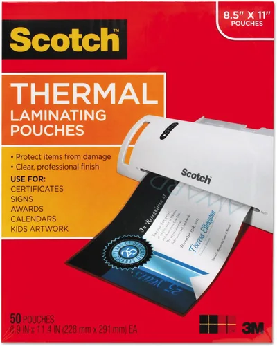 3M TP3854-50 Scotch - Bolsa de laminación térmica – Carta – 8.50 pulgadas de ancho x 11 pulgadas de largo 9 pulgadas x 11.5 pulgadas de tamaño total
