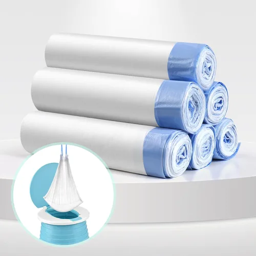 Vista 8 de VISATOR Bolsas de viaje portátiles para sillas de orinal universales con cordón, 90 unidades (18 x 20 pulgadas) (verde)