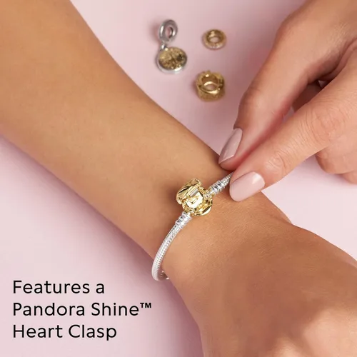 Vista 4 de PANDORA Jewelry Moments Heart Clasp Snake Chain Charm Bracelet