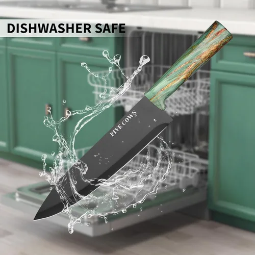 Vista 6 de 16-Piece Kitchen Knife Block Set with Cutting Board - German Stainless Steel Knives, Built-In Sharpener, Dishwasher Safe, Anti-Slip Handle