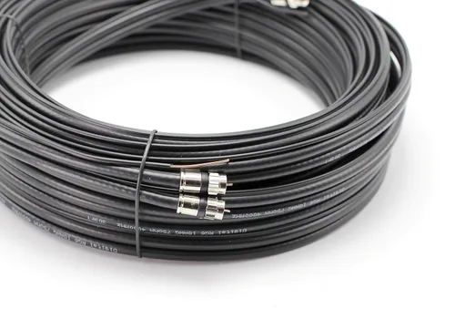 Vista 5 de Cable coaxial doble RG6 de 6 pies, negro con cable coaxial doble RG6 con cable de tierra de cobre de 18 AWG - Cable coaxial doble de 6 pies - Uso