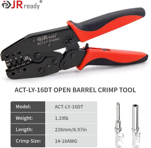 Vista 4 de JRready Kit de conectores Deutsch, conector de 2 pines, 3 4 6 8 12 pines grises impermeables DT DTM, herramienta de crimpado Deutsch, contactos