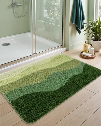 Vista 3 de DEXI Alfombras de baño antideslizantes, de 16 x 24 pulgadas, lavables de microfibra, tapete de baño de secado rápido, absorbente ultra suave